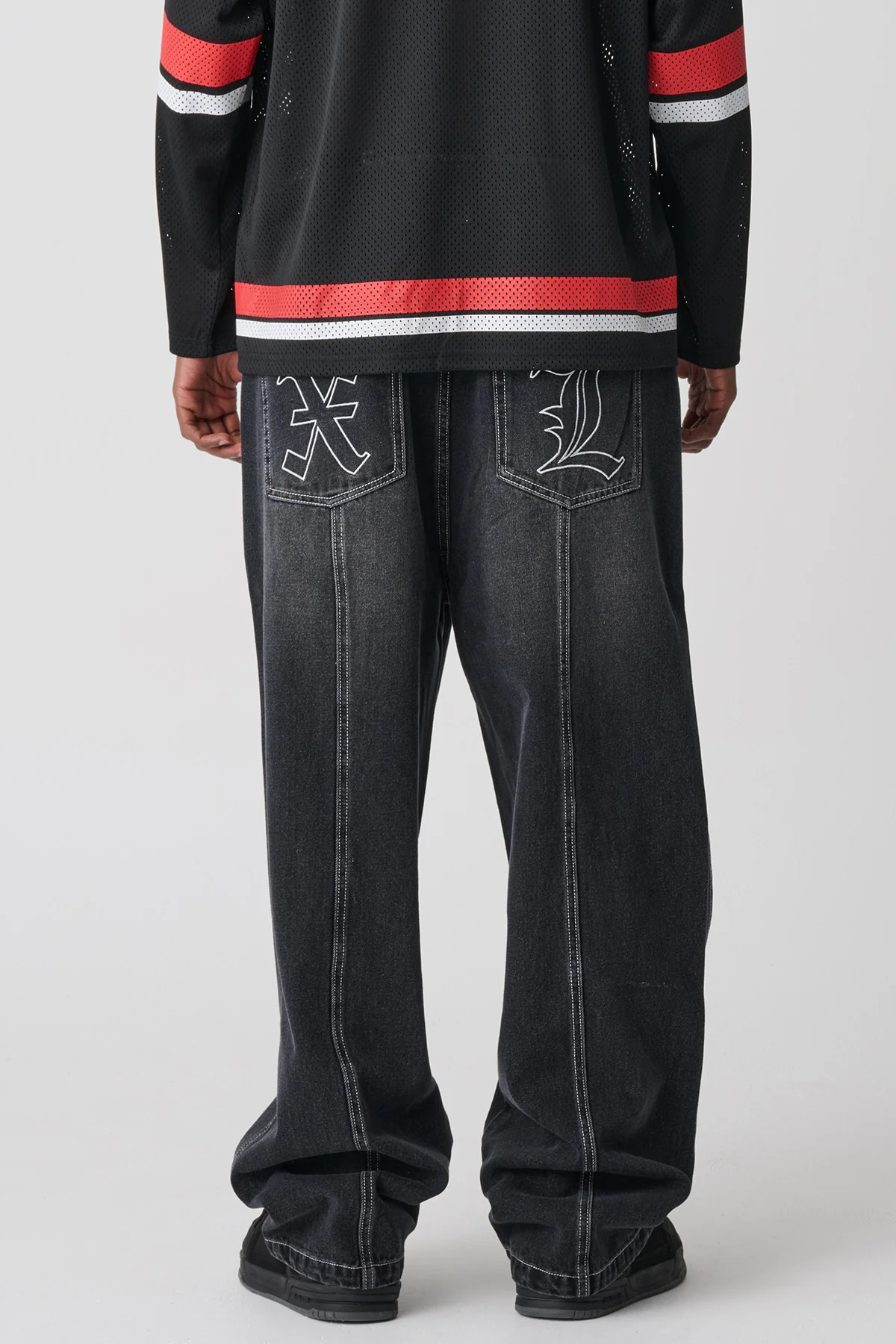 Old English Baggy Denim 91 Pant - Worn Black - Image 3