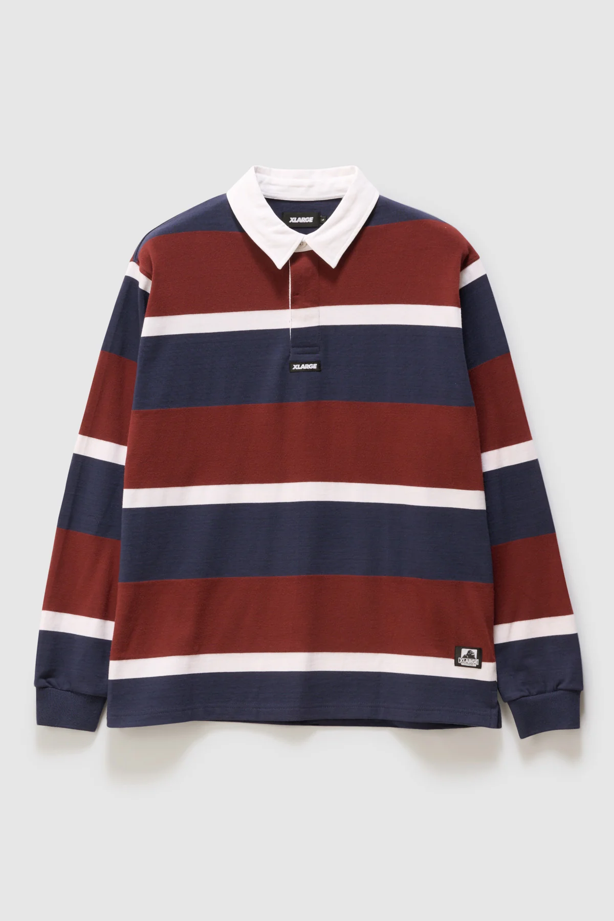 XL STRIPE RUGBY TOP - BURGUNDY - Image 3